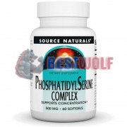 Phosphatidyl [PS100] (500 мг x 60 капс), Source Naturals