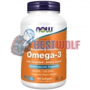 Omega-3 [Oder Controlled - Enteric Coated] (180 шт), NOW Foods