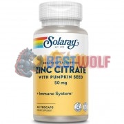 Zinc Citrate [50 мг] with Pumpkin Seed (60 шт), Solaray