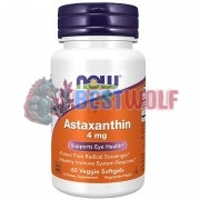 Astaxanthin (60 шт по 4 мг), NOW Foods