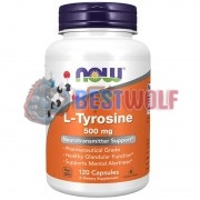 L-Tyrosine (120 шт по 500 мг), NOW Foods