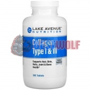 Collagen Type I & III (365 шт по 1000 мг), Lake Avenue Nutrition
