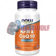 Krill & CoQ10 (60 шт), NOW Foods